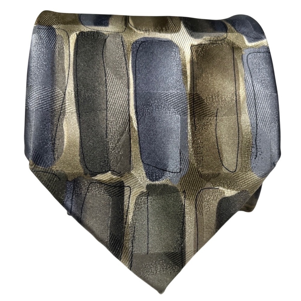J Garcia Wired Crossroads Silk Necktie Abstract Block Print Art Tie OS